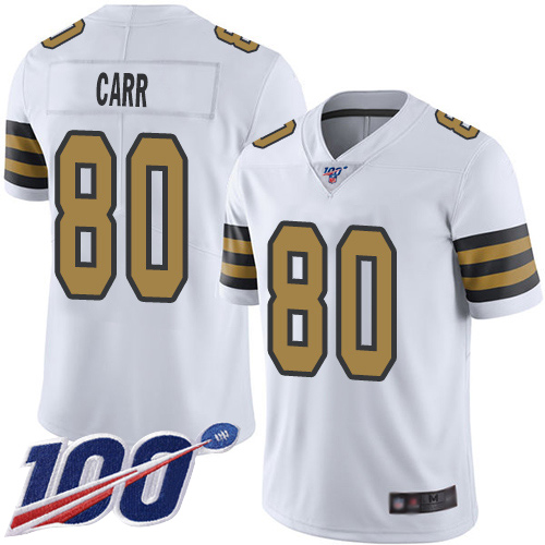 Men New Orleans Saints Limited White Austin Carr Jersey NFL Football 80 100th Season Rush Vapor Untouchable Jersey
